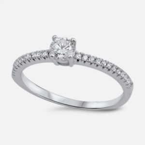 Ring Engagement Sterling Silver Cz 925